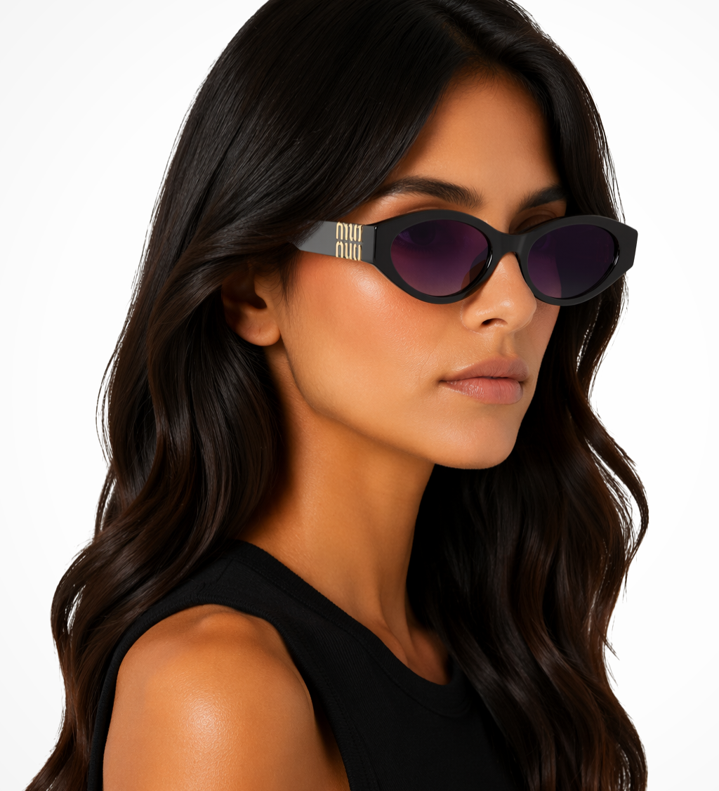 Delphine | Gafas de Sol Ovaladas con Detalle en Oro para Mujeres