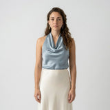 Top Fluido con Escote Drapado y Corte Elegante Sin Mangas