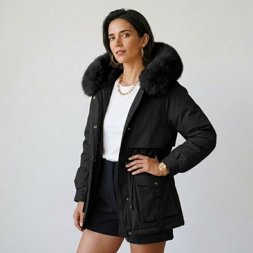 Parka Estructurada con Capucha Envolvente para Conforto Diario