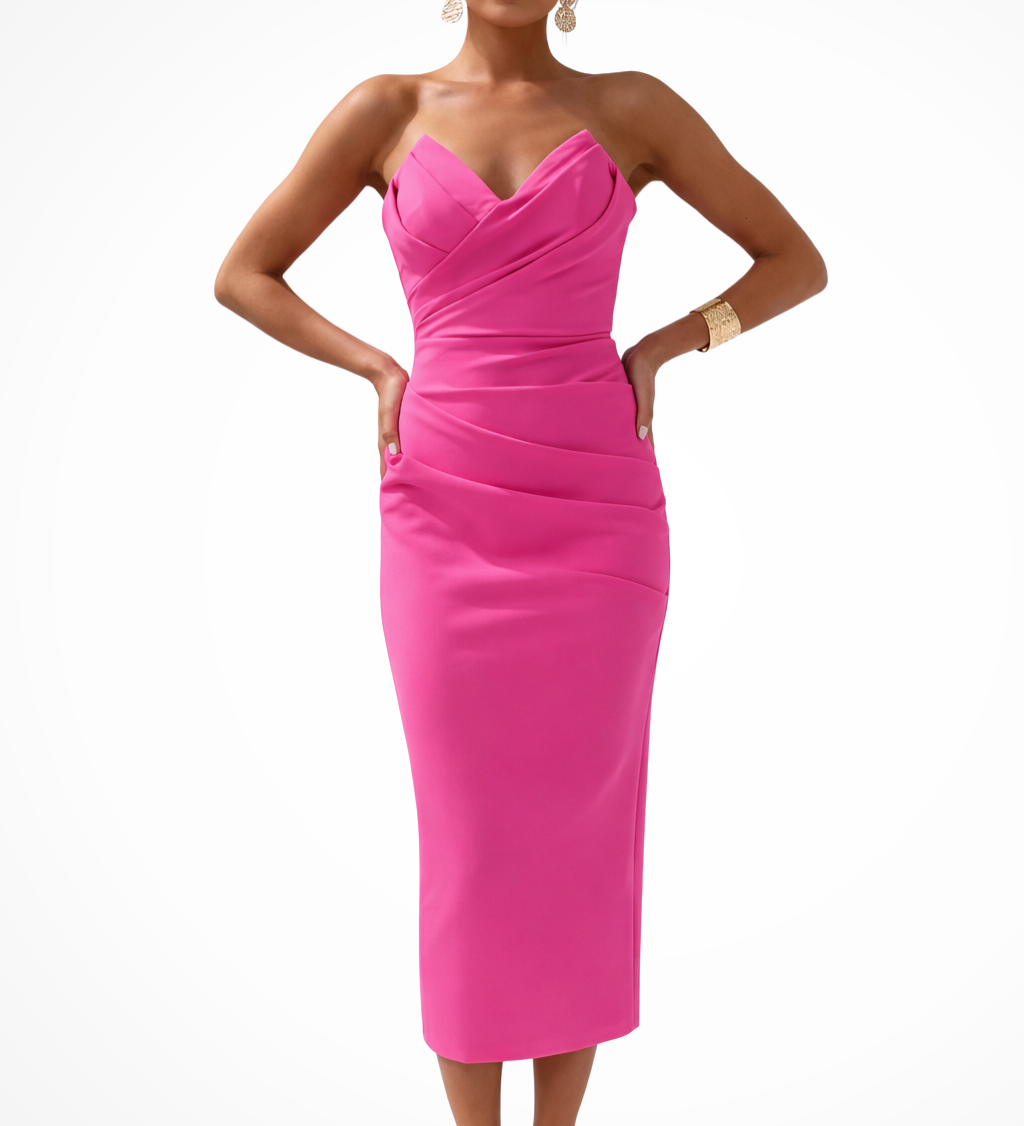Genevieve | Vestido sin mangas para mujer con escote en forma de corazón y volantes