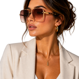 Barlow | Gafas de Sol Aviador Retro con Montura Dorada y Lentes Gradientes UV400