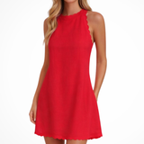 Tindall | Vestido mini de verano sin mangas con dobladillo ondulado para mujer