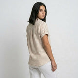 Blusa de Rayas con Bolsillo Frontal para Uso Diario