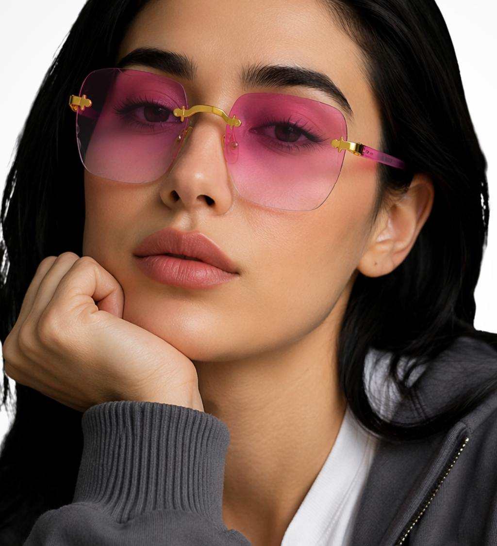 Florette | Gafas de sol de mujer sin montura con lentes degradados de gran tamaño
