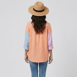 Blusa patchwork en mezcla de algodón | Corte fluido | Estilo casual