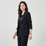 Blazer estructurado en mezcla de viscosa | Corte recto | Estilo urbano elegante