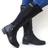 Megan - Clássicos, robustos botas de couro para mulheres