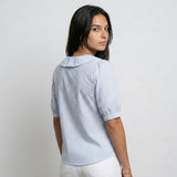 Blusa a Rayas con Cuello Redondo para Conforto Diario