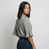 Blusa a Rayas con Botones Frontales para Conforto Elegante