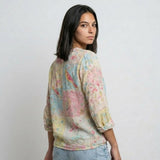 Blusa Estampada con Escote en V para Conforto Ligero