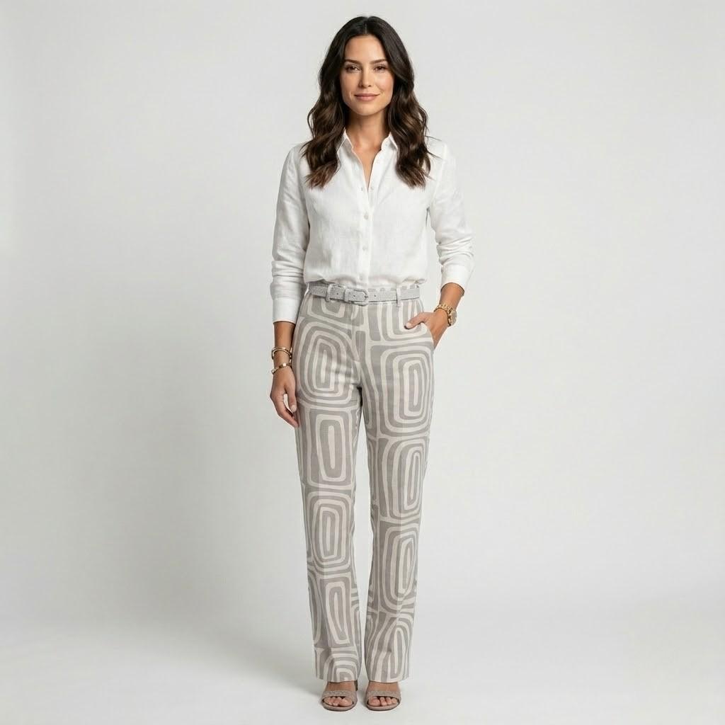 Conjunto elegante estampado en mezcla ligera | Corte fluido | Sofisticación contemporánea