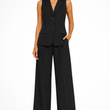 Verity | Conjunto de Chaleco con Cuello Halter y Pantalones de Pierna Ancha para Mujeres