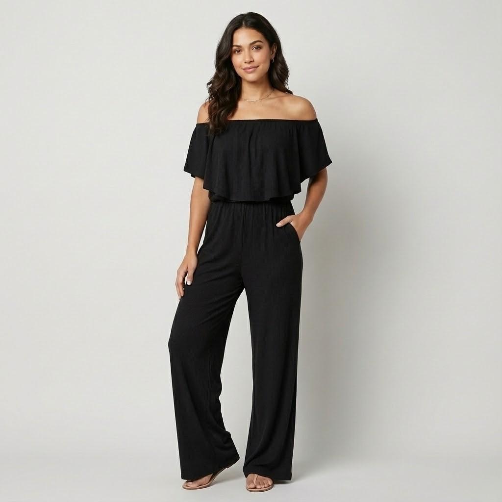 Mono fluido off-shoulder en mezcla ligera | Corte suelto | Elegancia desenfadada