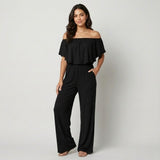 Mono fluido off-shoulder en mezcla ligera | Corte suelto | Elegancia desenfadada