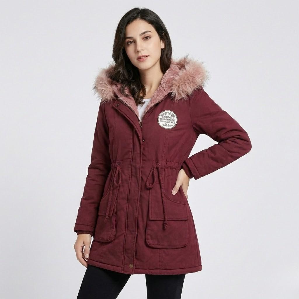 Parka femenina forrada con capucha | Corte ajustable | Confort urbano de invierno