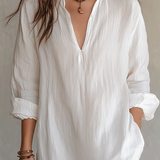 Vestido midi blanco bohemio y relajado