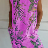 Vestido de verano para señora con bolsillos y estampado vibrante