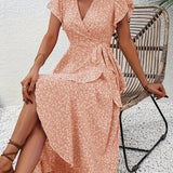 Elara | Vestido envolvente fluido que disimula el abdomen