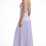 Lorenna | Vestido maxi de satén con corsé para invitadas de boda