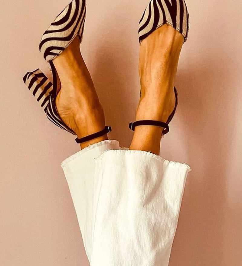Zebrina™ | Sandalias con estampado de cebra en tacón medio