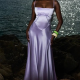 Lorenna | Vestido maxi de satén con corsé para invitadas de boda