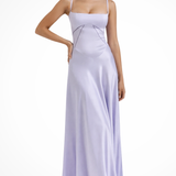 Lorenna | Vestido maxi de satén con corsé para invitadas de boda
