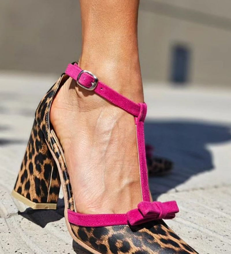 Leontina | Sandalias de Leopardo Verde con Detalles Coloridos