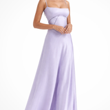 Lorenna | Vestido maxi de satén con corsé para invitadas de boda