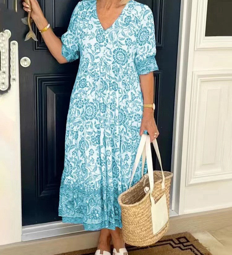 Keisha | Vestido floral elegante con escote en V