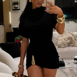 Elara | Vestido mini de invitada de verano con cuerpo ajustado y mangas cortas