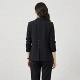Blazer estructurado en mezcla de viscosa | Corte recto | Estilo urbano elegante