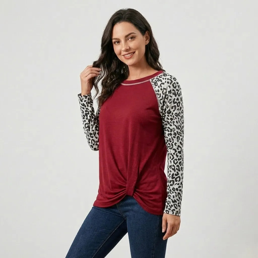 Camiseta casual de tejido suave | Corte holgado | Mangas contrastantes