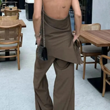 Saoirse | Conjunto de Top de Cuello Halter y Pantalones de Pierna Ancha para Mujeres