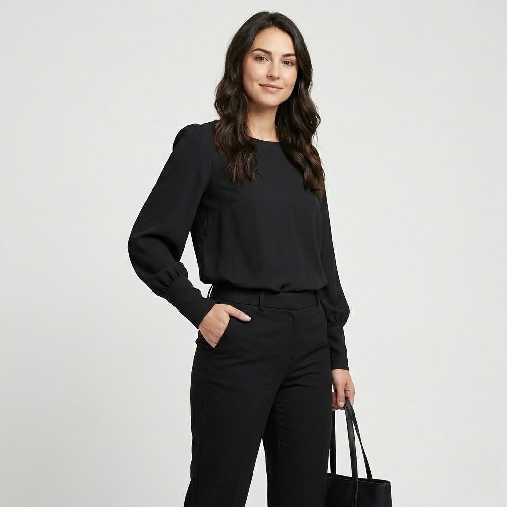 Blusa fluida de toque satinado | Corte suelto | Elegancia intemporal