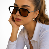 Margaux | Gafas de Sol Aviador Cuadradas Doble Puente para Mujeres