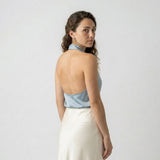 Top Fluido con Escote Drapado y Corte Elegante Sin Mangas