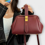 Joanna | Bolso Cruzado Mini Estructurado para Mujer con Asa Superior y Cierre Dorado
