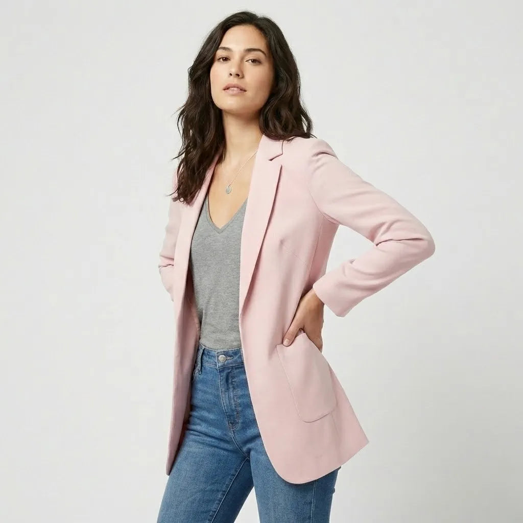 Blazer largo estructurado en mezcla de lana | Corte entallado | Elegancia urbana versátil
