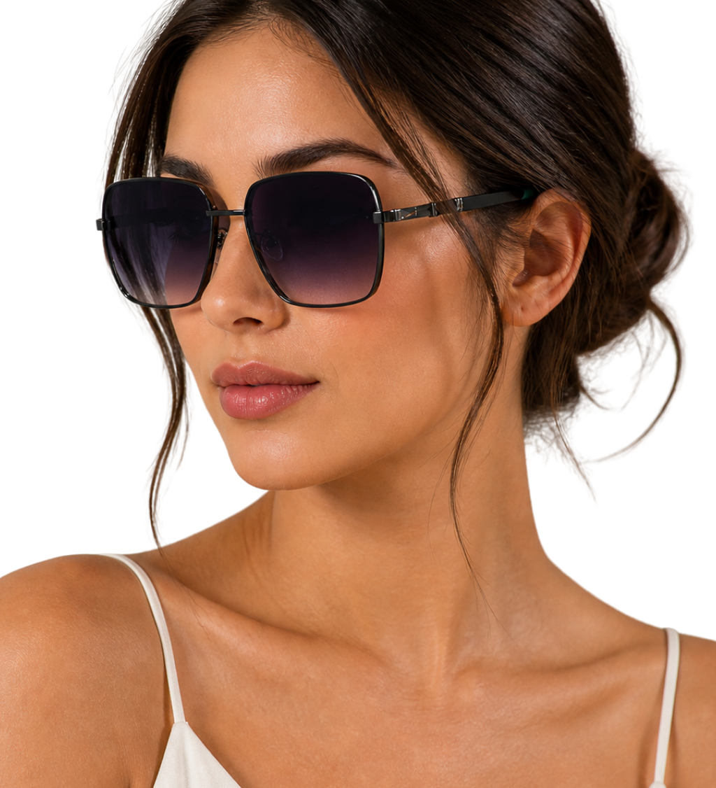 Raffy | Gafas de Sol Aviador con Montura de Metal Dorado y Lentes Degradados