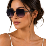 Raffy | Gafas de Sol Aviador con Montura de Metal Dorado y Lentes Degradados