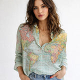 Blusa estampada en mezcla de algodón | Corte fluido | Inspiración contemporánea