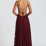 Persefone | Vestido maxi de invitada de boda de brocado floral para mujer