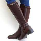 Megan - Clássicos, robustos botas de couro para mulheres