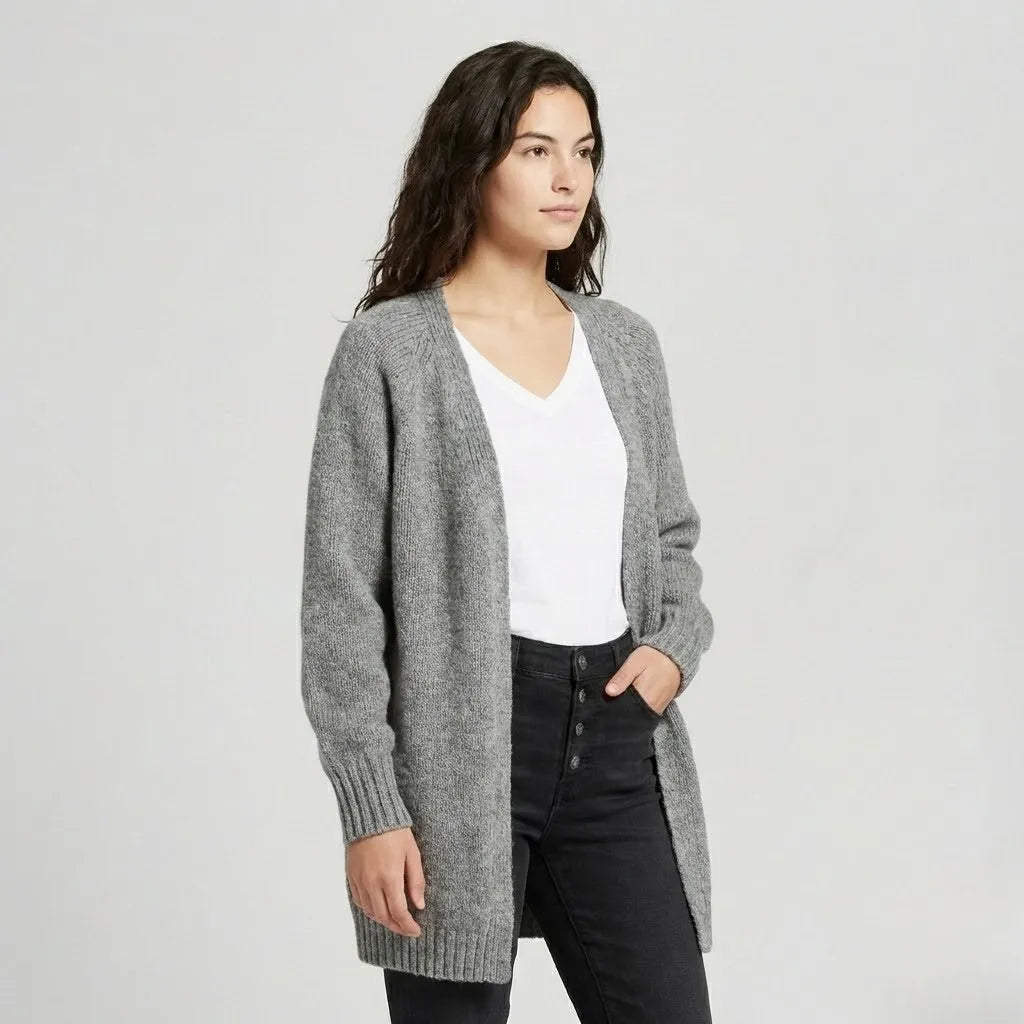 Conforto natural en tejido suave | Cárdigan largo abierto | Estilo casual elegante