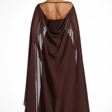 Genevieve | Vestido de mujer con cuello sin tirantes para bodas con chal