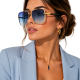 Barlow | Gafas de Sol Aviador Retro con Montura Dorada y Lentes Gradientes UV400
