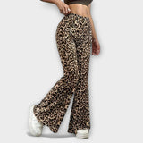 Francisca | Pantalones de tiro alto con estampado de leopardo