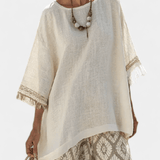 Eduarda | Conjunto boho chic elegante con traje largo y marca