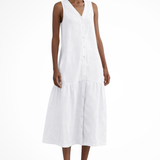 Willa | Vestido maxi de lino sin mangas con botones en la parte delantera y escote en V para mujer