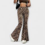 Francisca | Pantalones de tiro alto con estampado de leopardo